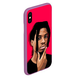 Чехол iPhone XS Max матовый Thinking Denzel, цвет: 3D-фиолетовый — фото 2