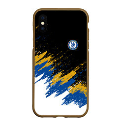 Чехол iPhone XS Max матовый CHELSEA БРЫЗГИ КРАСОК, цвет: 3D-коричневый