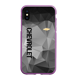 Чехол iPhone XS Max матовый Chevrolet Geometry, цвет: 3D-фиолетовый