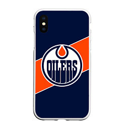 Чехол iPhone XS Max матовый Эдмонтон Ойлерз Edmonton Oilers NHL, цвет: 3D-белый