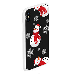 Чехол iPhone XS Max матовый Снеговик!, цвет: 3D-белый — фото 2