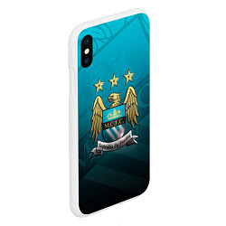 Чехол iPhone XS Max матовый Manchester City Teal Themme, цвет: 3D-белый — фото 2