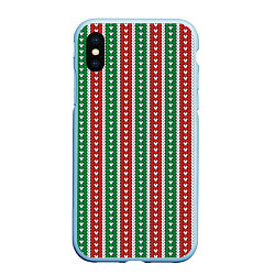 Чехол iPhone XS Max матовый Knitted Pattern, цвет: 3D-голубой