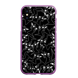 Чехол iPhone XS Max матовый KIZARU HAUNTED FAMILY ПАТТЕРН, цвет: 3D-фиолетовый