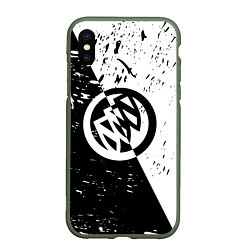 Чехол iPhone XS Max матовый Buick Black and White Grunge, цвет: 3D-темно-зеленый