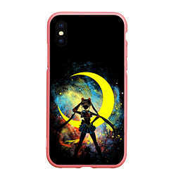 Чехол iPhone XS Max матовый Sailormoon Сейлормун на фоне звезд, цвет: 3D-баблгам