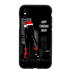 Чехол iPhone XS Max матовый Happy Christmas Night!, цвет: 3D-черный