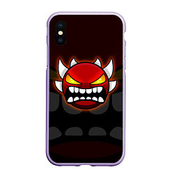 Чехол iPhone XS Max матовый Geometry Dash: Red Demon, цвет: 3D-светло-сиреневый