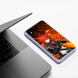 Чехол iPhone XS Max матовый GENSHIN IMPACT, ДИЛЮК DILUC, цвет: 3D-светло-сиреневый — фото 2