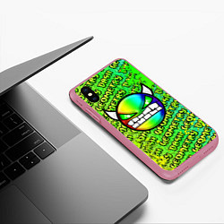 Чехол iPhone XS Max матовый Geometry Dash: Acid Green, цвет: 3D-малиновый — фото 2