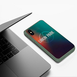 Чехол iPhone XS Max матовый Studio Collection - Linkin Park, цвет: 3D-темно-зеленый — фото 2