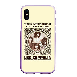 Чехол iPhone XS Max матовый Led Zeppelin - Texas International Pop Festival 19, цвет: 3D-сиреневый