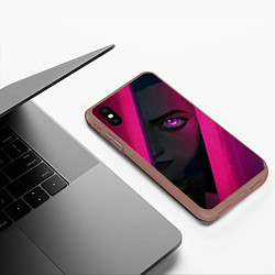 Чехол iPhone XS Max матовый Jinx Arcane League of Legends, цвет: 3D-коричневый — фото 2