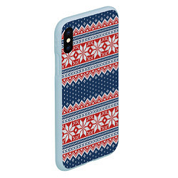 Чехол iPhone XS Max матовый Knitted Pattern, цвет: 3D-голубой — фото 2