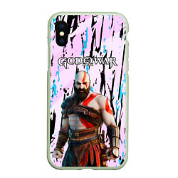 Чехол iPhone XS Max матовый God of War Бог войны, цвет: 3D-салатовый