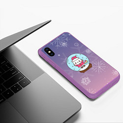 Чехол iPhone XS Max матовый Happy New Year 2022 Сat 3, цвет: 3D-фиолетовый — фото 2