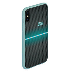 Чехол iPhone XS Max матовый Jaguar blue neon theme, цвет: 3D-мятный — фото 2