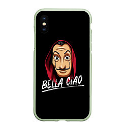Чехол iPhone XS Max матовый БУМАЖНЫЙ ДОМ LA CASA DE PAPEL BELLA CIAO, цвет: 3D-салатовый