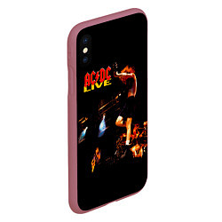 Чехол iPhone XS Max матовый ACDC Live, цвет: 3D-малиновый — фото 2