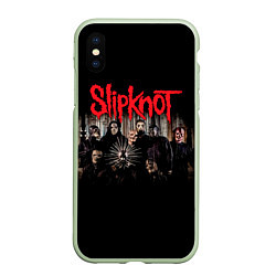 Чехол iPhone XS Max матовый Slipknot 5: The Gray Chapter, цвет: 3D-салатовый