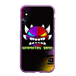 Чехол iPhone XS Max матовый Geometry Dash: Demon Art