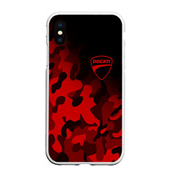 Чехол iPhone XS Max матовый DUCATY RED MILITARY ДУКАТИ МИЛИТАРИ, цвет: 3D-белый