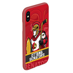 Чехол iPhone XS Max матовый Оттава Сенаторз, Ottawa Senators, цвет: 3D-красный — фото 2