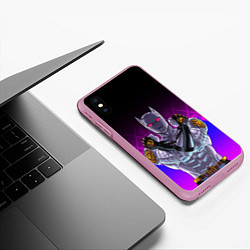 Чехол iPhone XS Max матовый JOJO KILLER QUEEN КОРОЛЕВА УБИЙЦА FIRE STYLE, цвет: 3D-розовый — фото 2