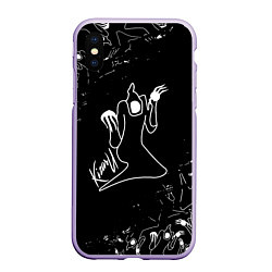 Чехол iPhone XS Max матовый KIZARU ПРИЗРАК ЛОГО БЕЛЫЙ, цвет: 3D-светло-сиреневый