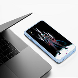 Чехол iPhone XS Max матовый Maddnes Jinx, цвет: 3D-голубой — фото 2