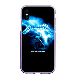 Чехол iPhone XS Max матовый Ride the Lightning Metallica, цвет: 3D-светло-сиреневый