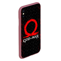 Чехол iPhone XS Max матовый GOD OF WAR КРАТОС ЛОГО, цвет: 3D-малиновый — фото 2