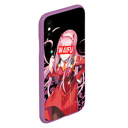 Чехол iPhone XS Max матовый 02, ZERO TWO, DARLING IN THE FRANXX, цвет: 3D-фиолетовый — фото 2