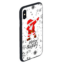 Чехол iPhone XS Max матовый Santa Dabbing идет снег, цвет: 3D-черный — фото 2