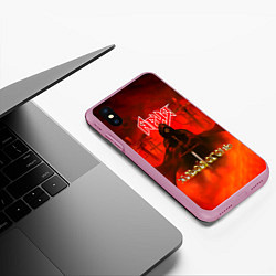 Чехол iPhone XS Max матовый Живой огонь - Ария, цвет: 3D-розовый — фото 2