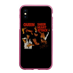 Чехол iPhone XS Max матовый Sheer Heart Attack - Queen, цвет: 3D-малиновый