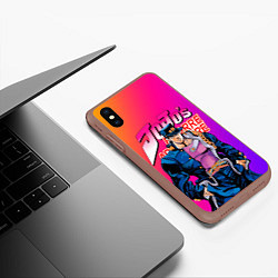 Чехол iPhone XS Max матовый JOJO BIZARRE ADVENTURE ДЖО ДЖО ГРАДИЕНТ, цвет: 3D-коричневый — фото 2