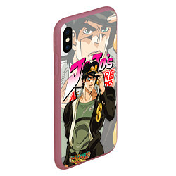 Чехол iPhone XS Max матовый JOJO BIZARRE ADVENTURE ДЖОДЖО, цвет: 3D-малиновый — фото 2