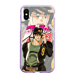 Чехол iPhone XS Max матовый JOJO BIZARRE ADVENTURE ДЖОДЖО, цвет: 3D-сиреневый