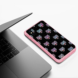 Чехол iPhone XS Max матовый КОСМИЧЕСКИЙ НОВОГОДНИЙ БЕЛЫЙ ТИГР 2022, цвет: 3D-баблгам — фото 2