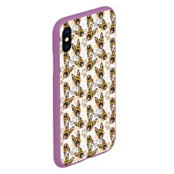 Чехол iPhone XS Max матовый Собака - Немецкая Овчарка, цвет: 3D-фиолетовый — фото 2