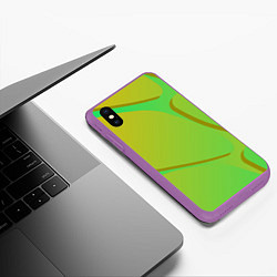 Чехол iPhone XS Max матовый Градиентная абстракция, цвет: 3D-фиолетовый — фото 2