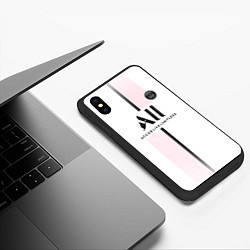 Чехол iPhone XS Max матовый Messi 30 PSG Pink Theme, цвет: 3D-черный — фото 2
