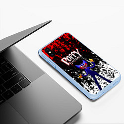 Чехол iPhone XS Max матовый Poppy Playtime длинный Монстр, цвет: 3D-голубой — фото 2
