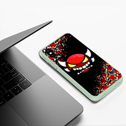 Чехол iPhone XS Max матовый GEOMETRY DASH PATTERN DEMON, цвет: 3D-салатовый — фото 2