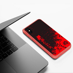 Чехол iPhone XS Max матовый Токийские мстители Горизонтальная надпись, цвет: 3D-красный — фото 2