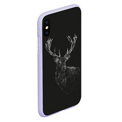 Чехол iPhone XS Max матовый DEER POLYGONS, цвет: 3D-светло-сиреневый — фото 2