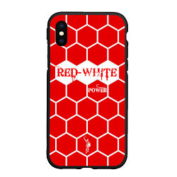 Чехол iPhone XS Max матовый Красно-Белая Сила, цвет: 3D-черный