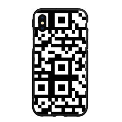 Чехол iPhone XS Max матовый Qr codeкуаркод, цвет: 3D-черный