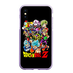 Чехол iPhone XS Max матовый Персонажи Dragon Ball, цвет: 3D-светло-сиреневый